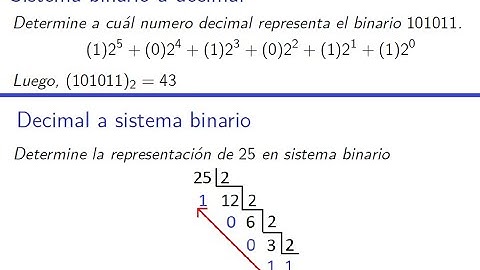 Convertir binario a decimal y decimal a binario