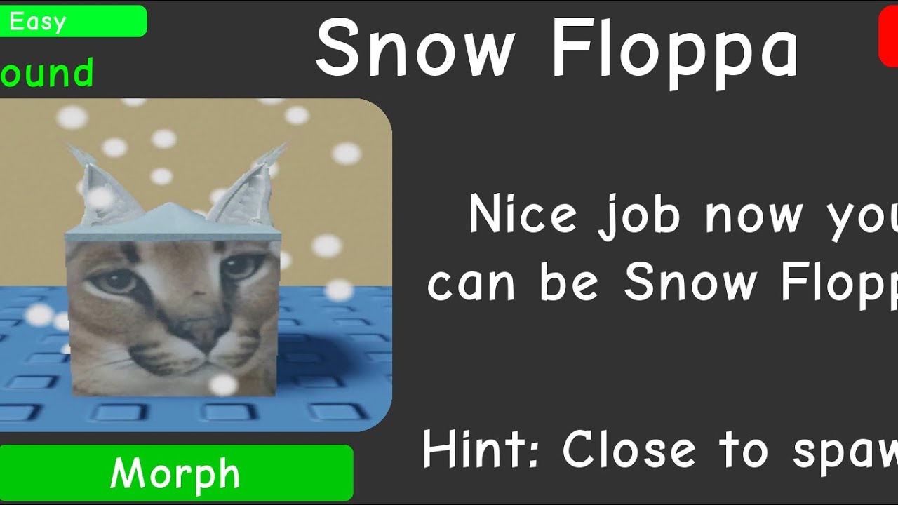 Roblox Find the floppa morphs snow map 21 floppas 