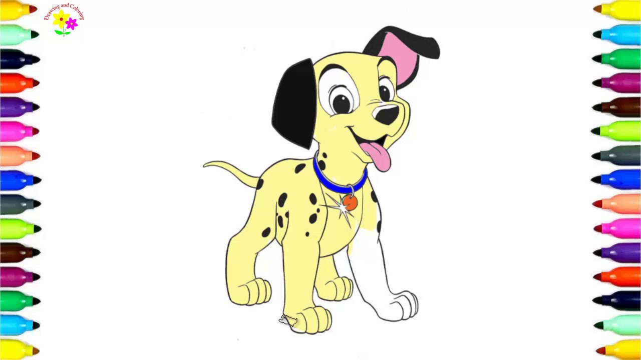 Vẽ Và Tô Màu | Vẽ Con Chó Đốm - How To Draw Dalmatian Dog - Youtube
