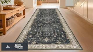 Dark Washable Long Runners for Hallways 2'6x8' Wide Kitchen Runner Rug Entryway