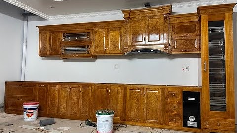 Mẫu tủ bếp xoan chun