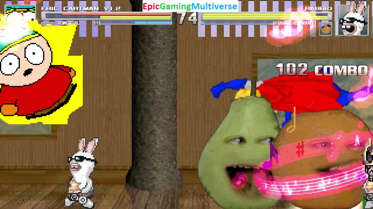 The Annoying Orange And The Rabbid VS Eric Cartman And Power Girl In A ...