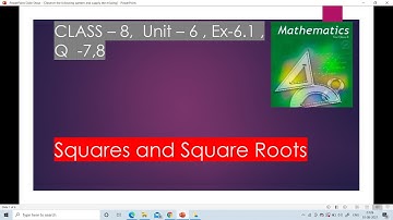 Class 8 | Unit 6.1| Q-7,8