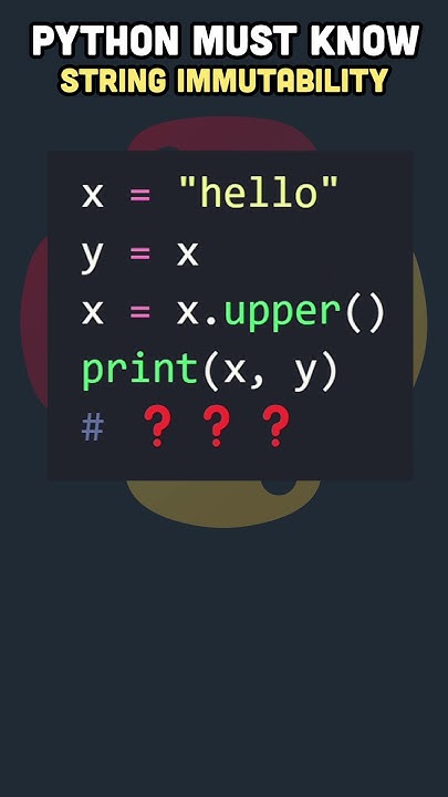 Python String Immutability #python #coding - YouTube