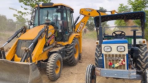 New Jcb 3dx Backhoe Machine Loading Mud In Mahindra and Swaraj Tractor | All about Tractors and Jcb