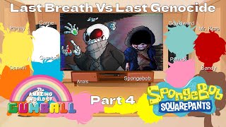 Gumball and Spongebob SquarePants react to Last Breath Vs Last Genocide part 4 (Gacha Club)