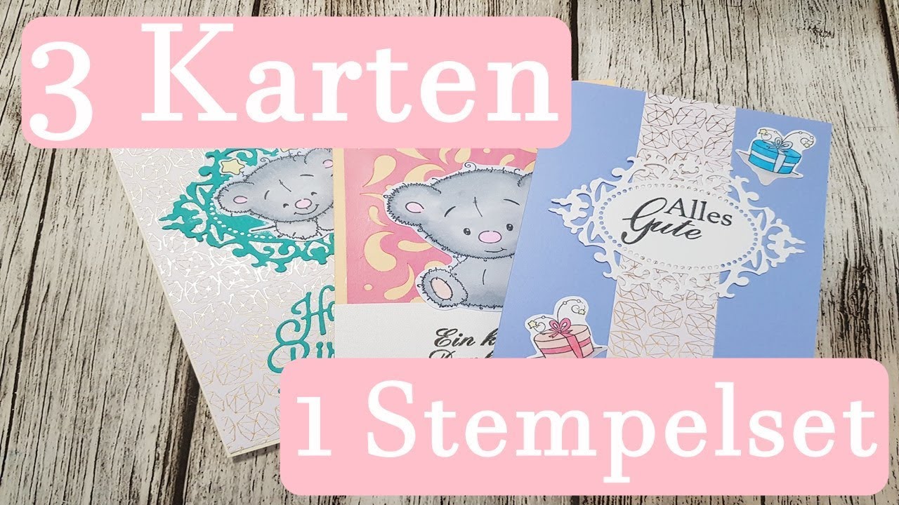 Drei Karten aus einem Stempelset Karten basteln Karten Inspiration ...
