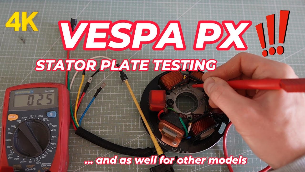 Vespa PX Stator Plate Guide How To Test Multimeter Check OHM
