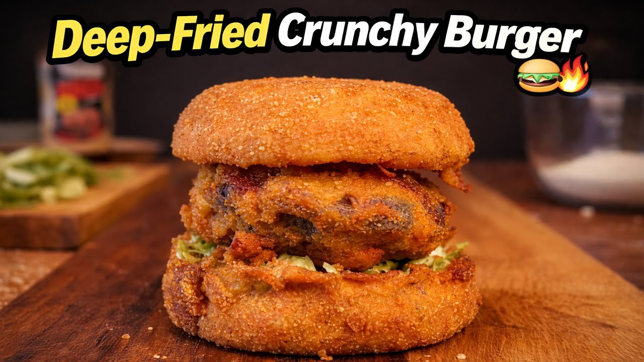 Хрустящий бургер во фритюре 🍔🔥 | Мягкая булочка → Ultimate Crunch