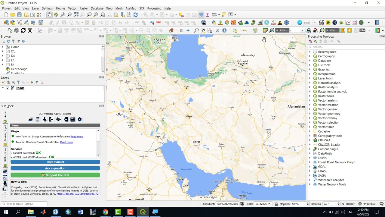 Atmospheric correction of ASTER sensor images in QGIS software