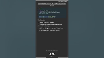 JavaScript Interview Question: Count Vowel in a String #javascriptinterview #javascript #js