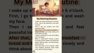 My Morning Routine In English | Easy English Reading Practice | A1 Level #shorts #learnenglish
