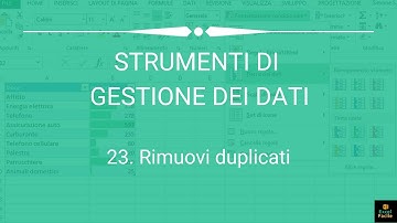Rimuovi duplicati - Excel Facile