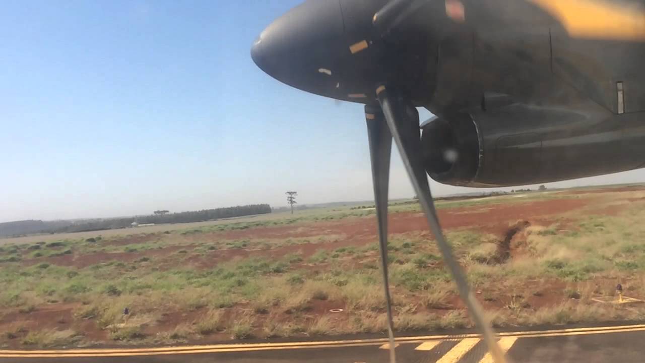 Decolagem em Cascavel - modelo ATR 72 500 Passaredo