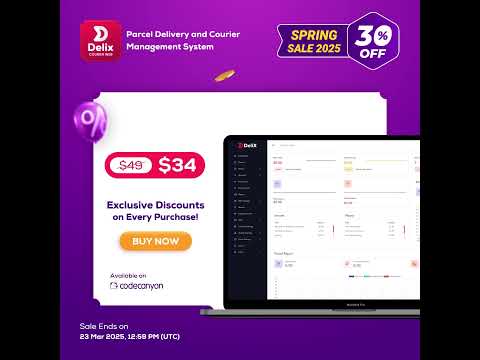 Delix Courier Management Software Script | Enjoy 30% Off | SpaGreen #couriersoftware #delix