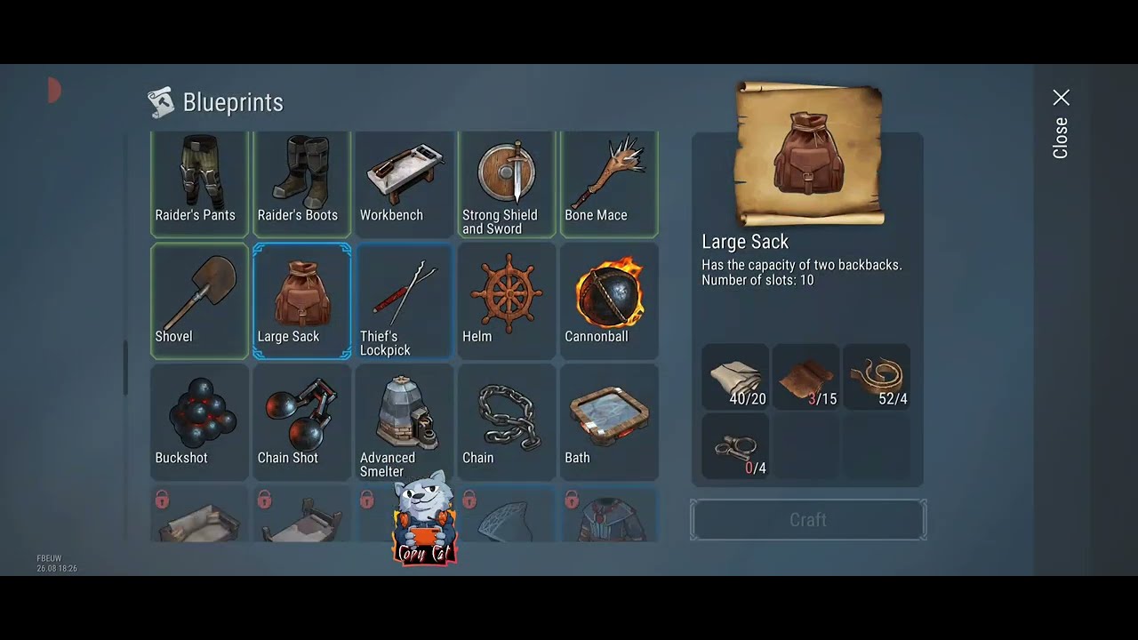 Hunter's Pack, Lumberjack's Pack And Blacksmith's Pack In