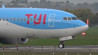 Aviation In 4K Tui B737 Max 8 Taxi And Departure To Lanzarote From Bournemouth Airport