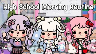Kuromi, Hello Kitty & Cinnamoroll’s High School Morning Routine ☁️✨ | Toca Boca Life Story
