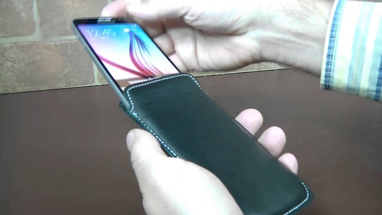 Samsung Galaxy S6 - Genuine Real Lamb Leather Pocket Pouch Case Cover