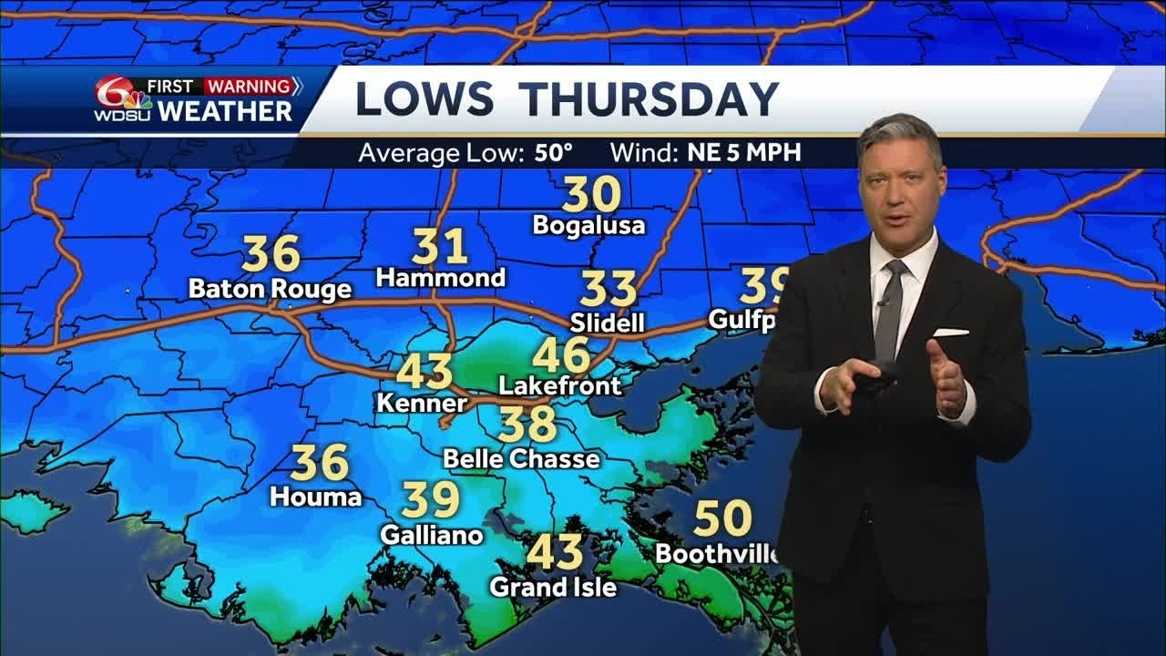 A light freeze possible for the Northshore Thursday morning, then ...