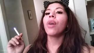 Cute Girl Wbeautiful Lips Power Smoking Dangling