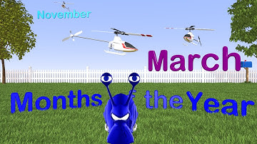 Months of Calendar Year - Lessons for Kids Helicopter Friends Kindergarten Video