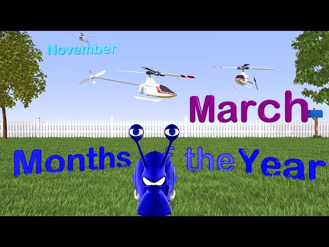 Months of Calendar Year - Lessons for Kids Helicopter Friends Kindergarten Video