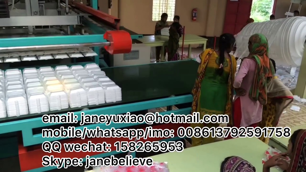 Bangladesh disposable foam food box plate making machine YouTube