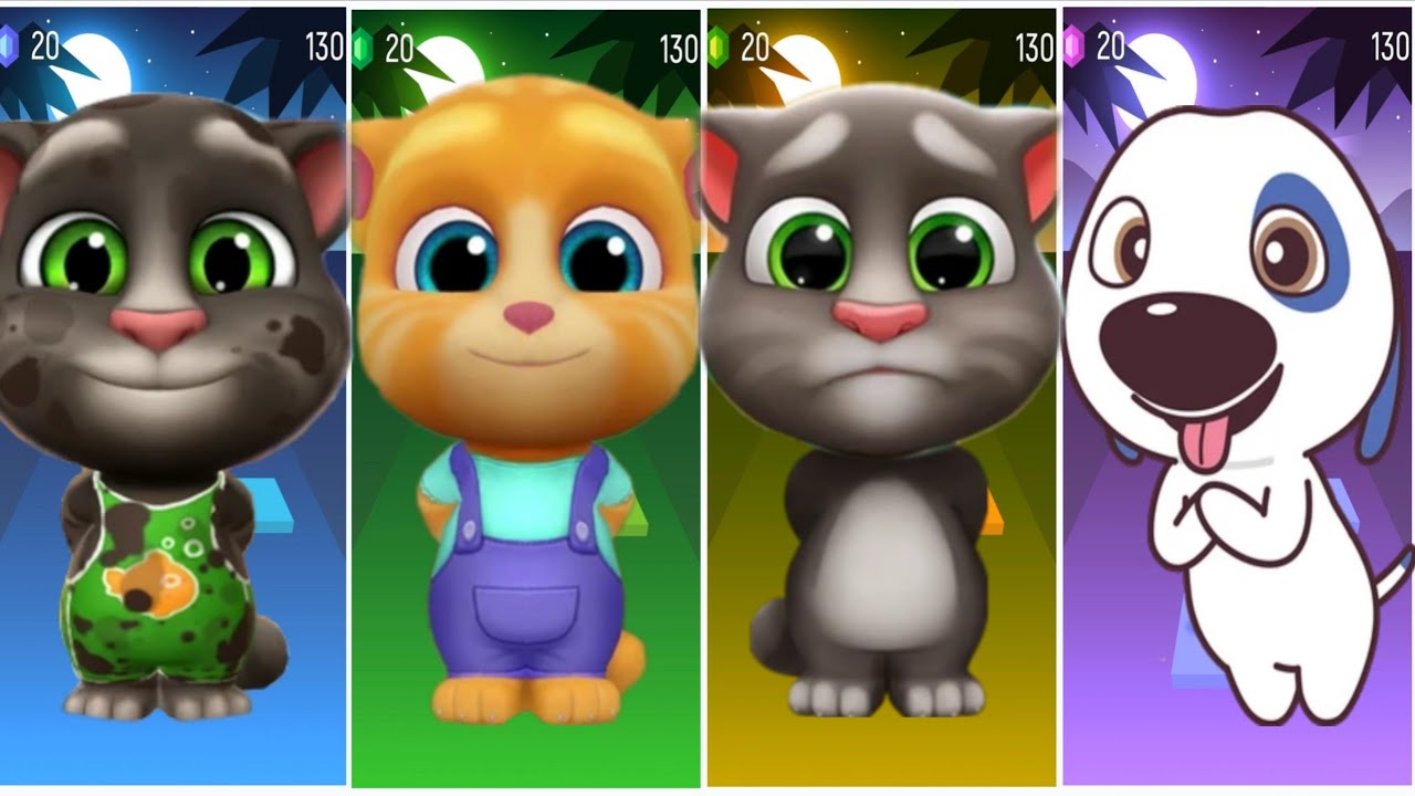 Talking Tom Shorts - Tom vs Angela vs Ben vs Hank in Tiles Hop Marathon