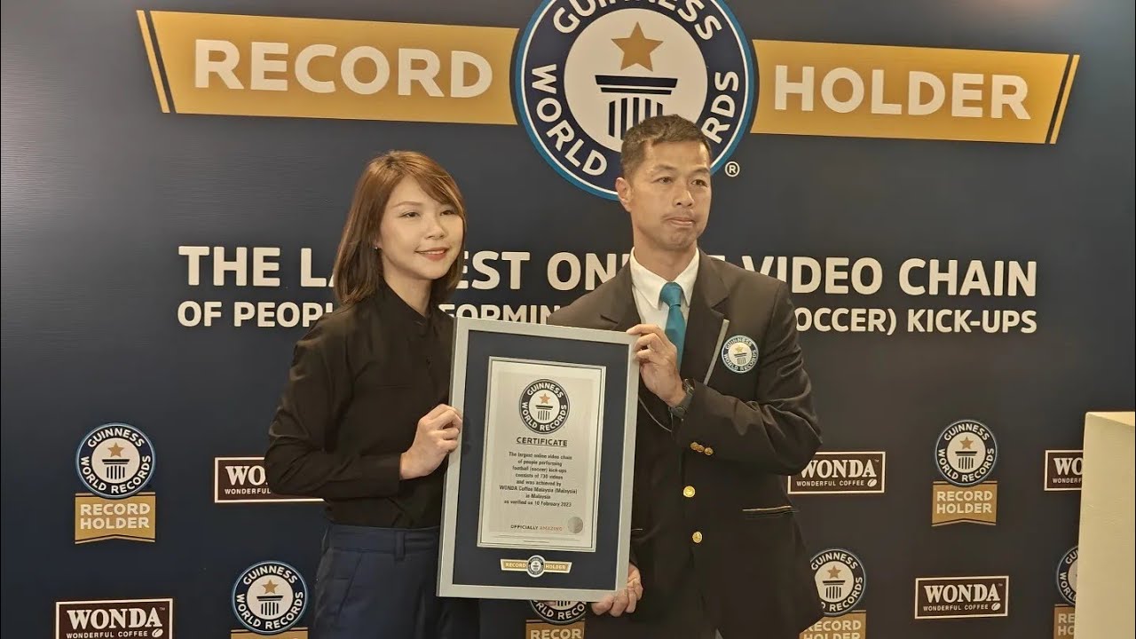 Wonda Coffee receives Guinness World Records title for Longest Football Juggling video YouTube