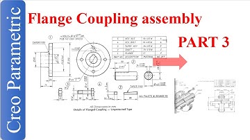 Flange Coupling assembly using creo - Bolt & Nut -PART 3 / 4