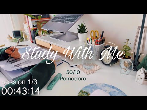 Benimle 3 Saat Ders Çalış 📚 | Pomodoro 50/10 | Study With Me #studywithgizem