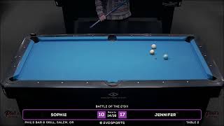SOPHIE vs JENNIFER - PHIL'S BAR & GRILL - TABLE 2 | EvoSports