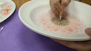 큰 잎사귀 도자기 꽃그림 세라믹페인팅 ceramic painting