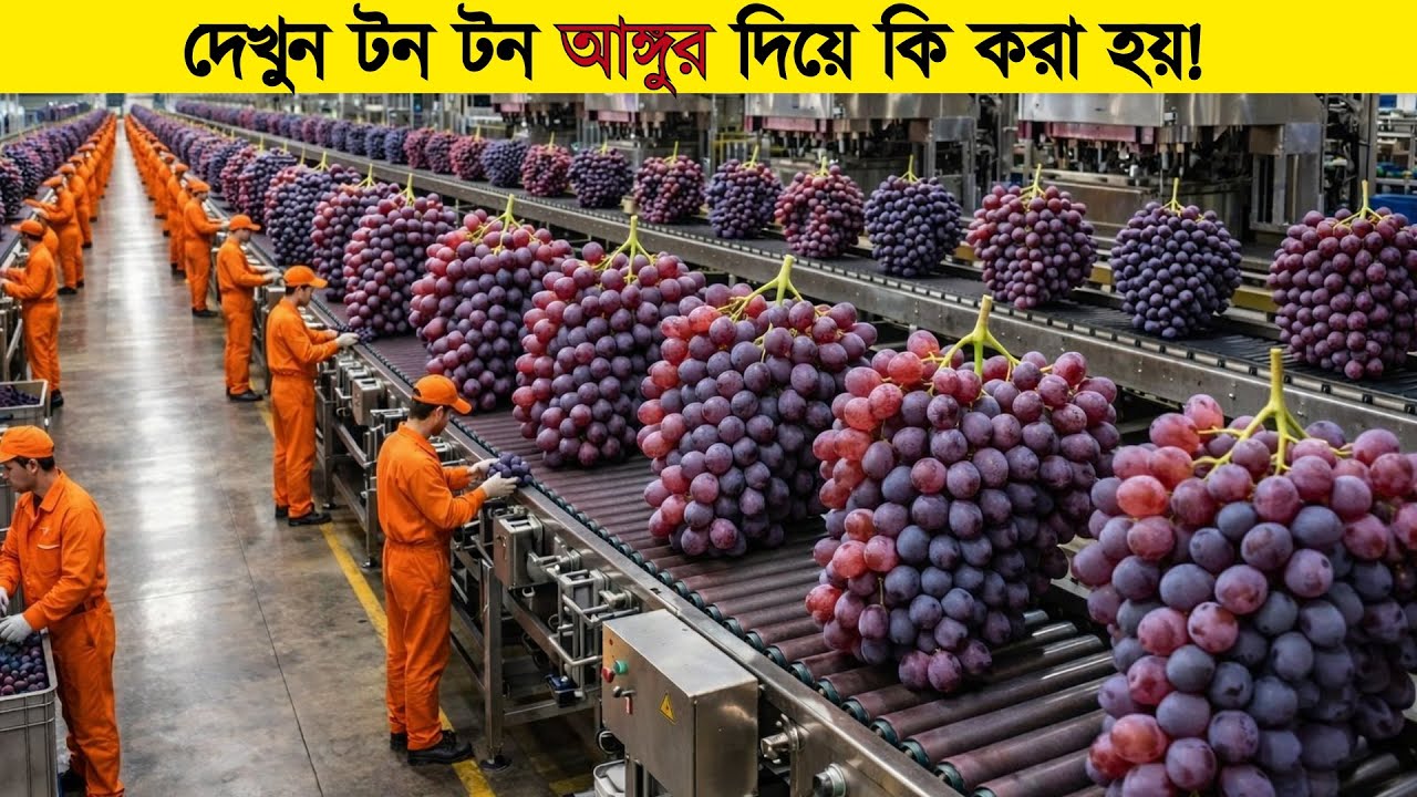 দেখুন আঙ্গুর থেকে কীভাবে তৈরি হয় কোটি টাকার পণ্য! BEST Way to Process Grapes in a Modern Factory