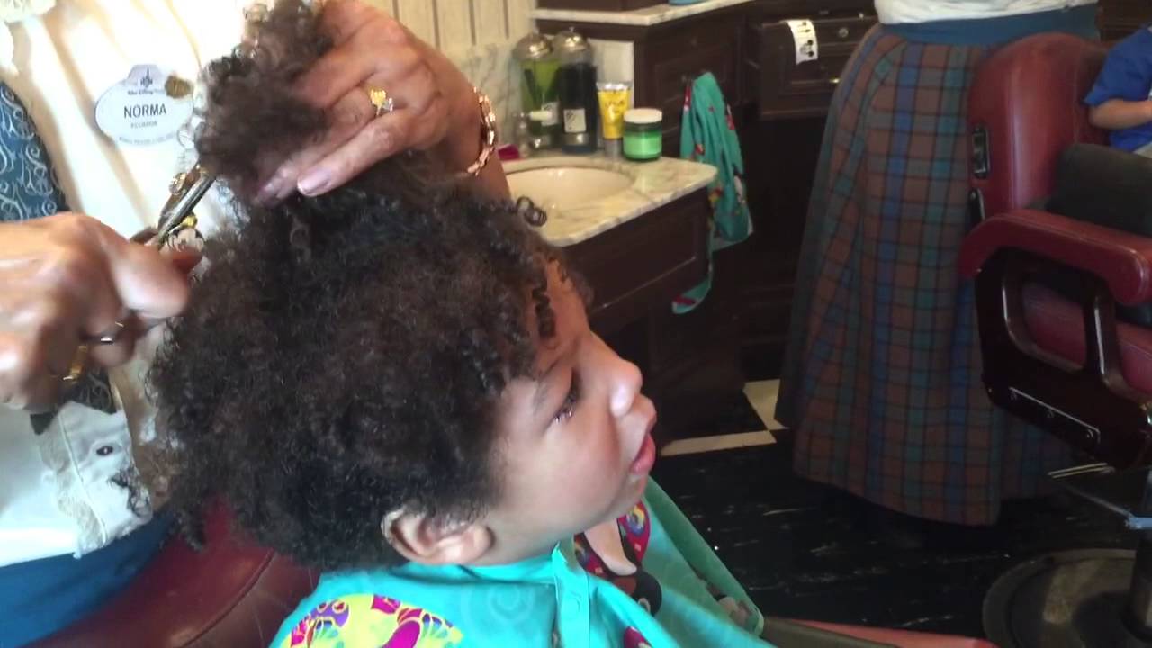 Curly Hair Cut at Disney World's Harmony Barber Shop