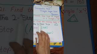 Geometry Hack: Triangle Angle-Sum Theorem Find Angle 'x' #shorts #math #geometry