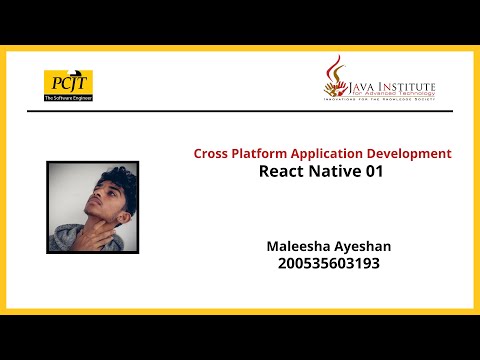 React Native Chat Application | Tour Video | Java Institute| Maleesha Ayeshan
