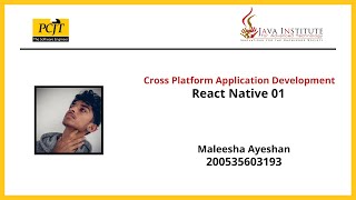 React Native Chat Application | Tour Video | Java Institute| Maleesha Ayeshan