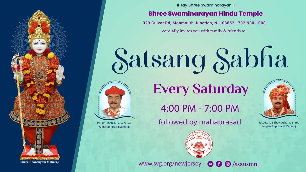 Saturday Satsang Sabha | 1-3-2026 | Shree Swaminarayan Hindu Temple - NJ | Vadtal Dham