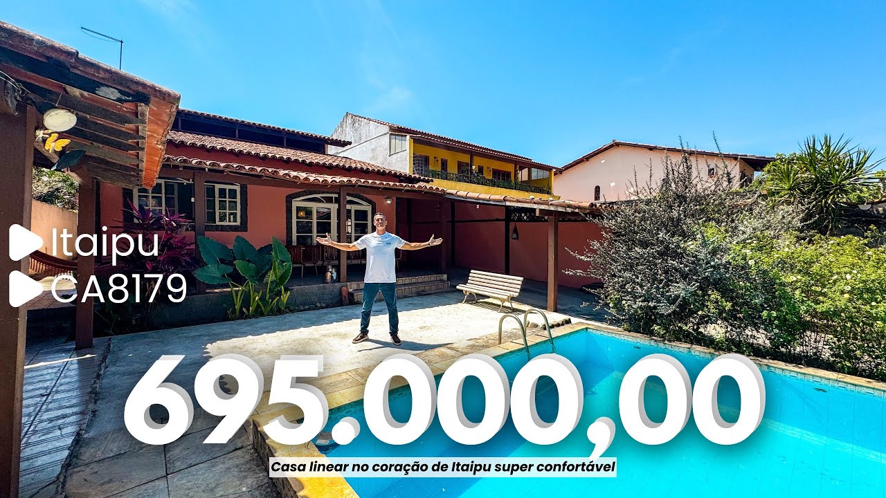 CASA LINEAR NO MIOLO DA AVENIDA CENTRAL - ITAIPU DE TERRENO INTEIRO E 3 QRTS I LUIS IMÓVEIS (CA8179)