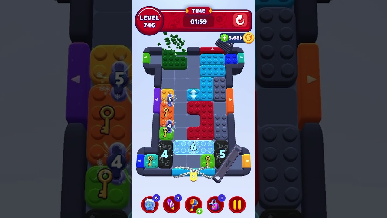 Color Block Jam Level 746 – Alternate Full Puzzle Solution (No