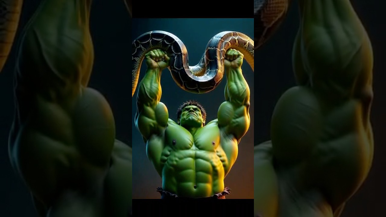 When Hulk Defends a Village from a Deadly Anaconda😱#ai #hulk #shorts #funny #actionvideo #superhero