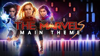 The Marvels MAIN THEME - Higher. Further. Faster. Together.  (Synthesia Piano Tutorial)