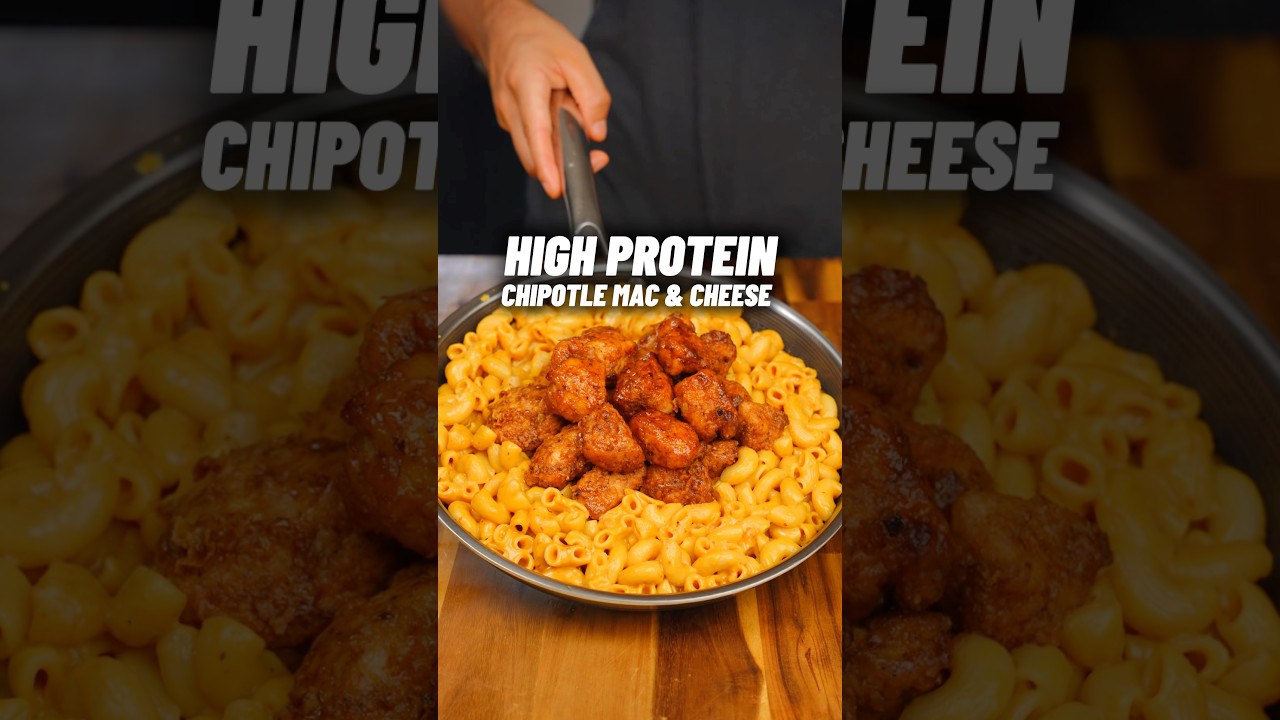 High Protein Chipotle Chicken Mac and Cheese