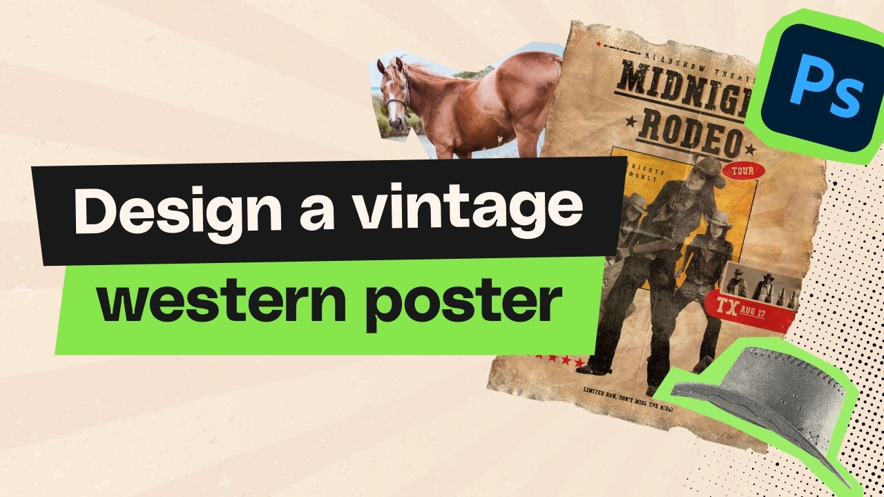 Cowboy Core: Western poster design | Photoshop tutorial