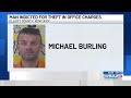 Man indicted for theft in office charges
