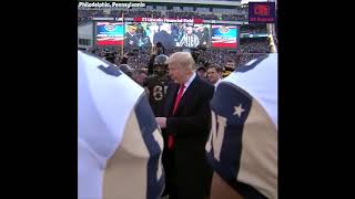 Pres. Trump flips coin at Army Navy football game screenshot 3