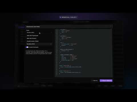 DynamoDB table to Terraform, CDK or CloudFormation, plus SDK code