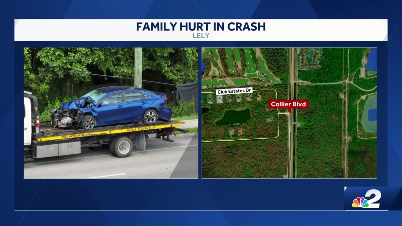 3 injured after car crashes into tree in Lely - YouTube